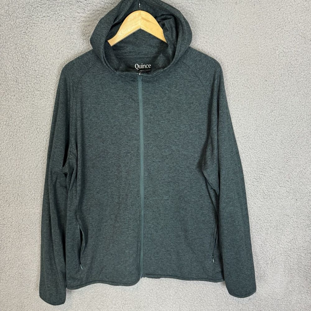 Quince Charcoal Gray Zip-Up Hoodie